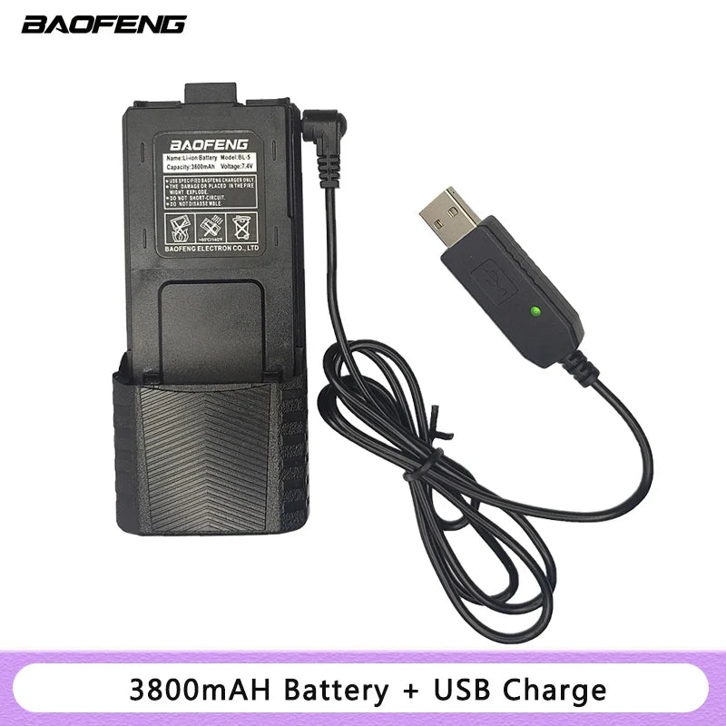 Baofeng BL-5 Battery for Walkie Talkie, Two Way Radio Accessories, Original, Optional, 1800 mAh, 3800mAh, UV-5R, UV5RE, UV5RA