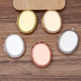 5 PCS Fit 30*40mm Oval Cabochon Metal Brass Locket Pendant Can Open Photo Locket Pendant DIY Necklace Pendant Wholesale