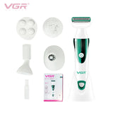 VGR 720 Personal Care (5 In 1)Shaver 3D Curved Net Epilator Body Washable Appliances Eyebrow Wash Face Massage Nose Shaving V720