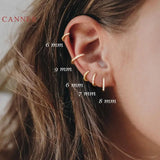 CANNER Real 925 Sterling Silver Earrings For Women Round Micro Inlay Earrings Hoops Zircon Diamond Jewelry Brincos 6 7 8 9mm