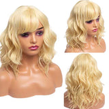 Amir Brown Wigs Synthetic Natural Wavy Wigs for Women Shoulder Length Hair Ombre Blond Bob wigs Pink Blue Curly Wigs Cosplay