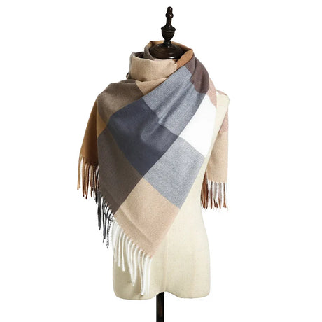 2023 Luxury Brand cashmere women plaid scarf winter warm shawl wrap bandana pashmina long tassel female foulard thick blanket