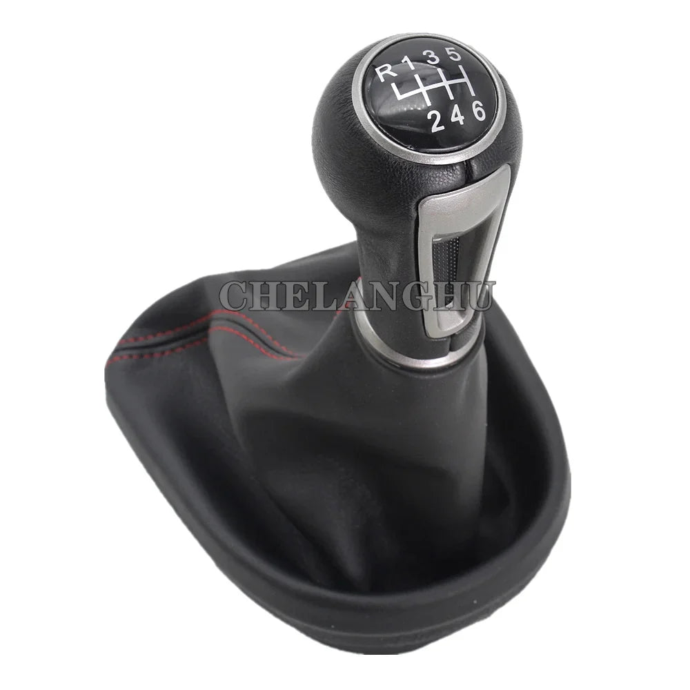 5 / 6 Speed MT Car Gear Stick Shift Knob With PU Leather Boot For Seat Leon 2006 2007 2008 2009 2010 2011 2012