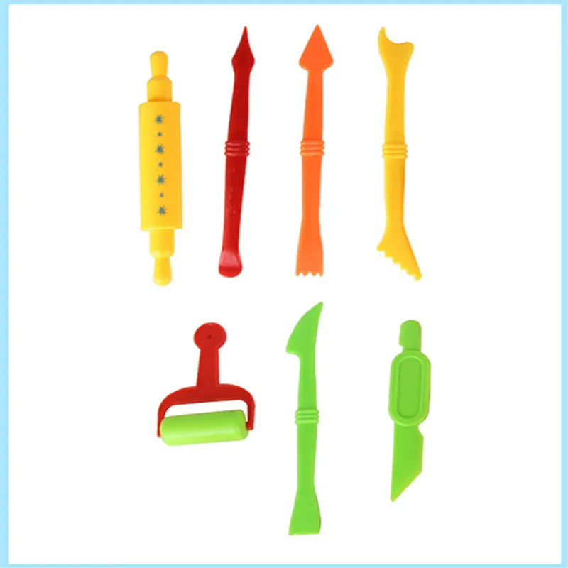 26Pcs Plastic Play Dough Model Tools Set Toy Educational Creative 3D Plasticine Mold Modeling Clay Kit Slime Toys For Children