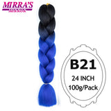 Jumbo Braiding Hair Extensions 24inch Ombre Hair For Braids 5Pcs Box Braid Yaki Texture Synthetic Fiber Fake Hair Mirra’s Mirror