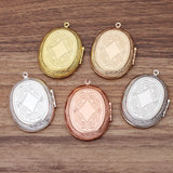 5 PCS Fit 30*40mm Oval Cabochon Metal Brass Locket Pendant Can Open Photo Locket Pendant DIY Necklace Pendant Wholesale