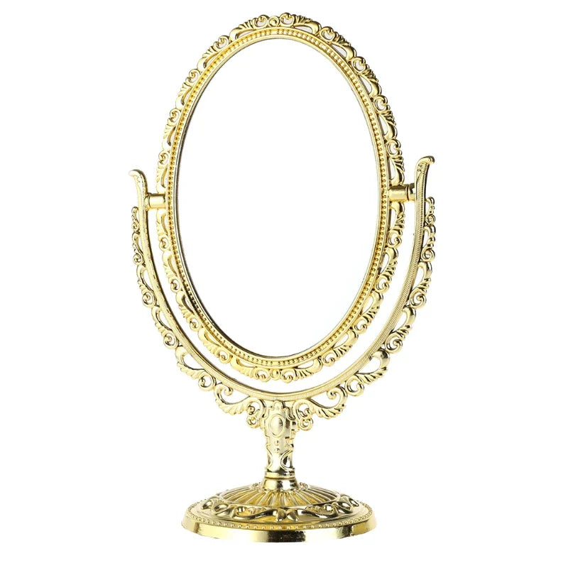 2024 New 2 Sides Makeup Mirror Stand Table Cosmetic Mirror Plastic Dresser Mirrors Tools