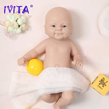 IVITA WG1512 36cm(14inch)1.65kg Full Body Silicone Bebe Reborn Doll Unpainted Unfinished Soft Dolls Lifelike Baby DIY Blank Toys