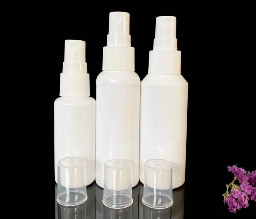 100PCS/LOT White Spray Bottle 10ml 20ml 30ml 50ml 60ml 100ml Empty Perfume Vial Refillable Mist Pump Atomizer Travel Accessories