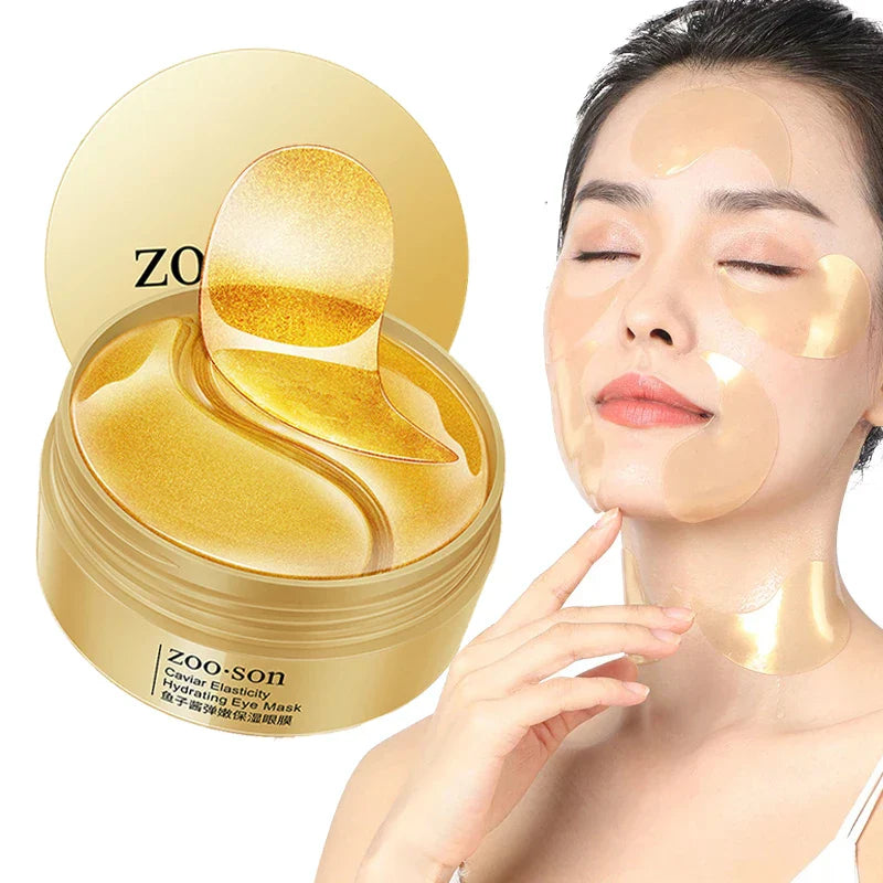 BIOAQUA 60pcs Gold Collagen Eye Mask Anti Wrinkle Sleep Crystal Eye Patch Moisturizing Dark Circles Remover Eye Mask Eye Care