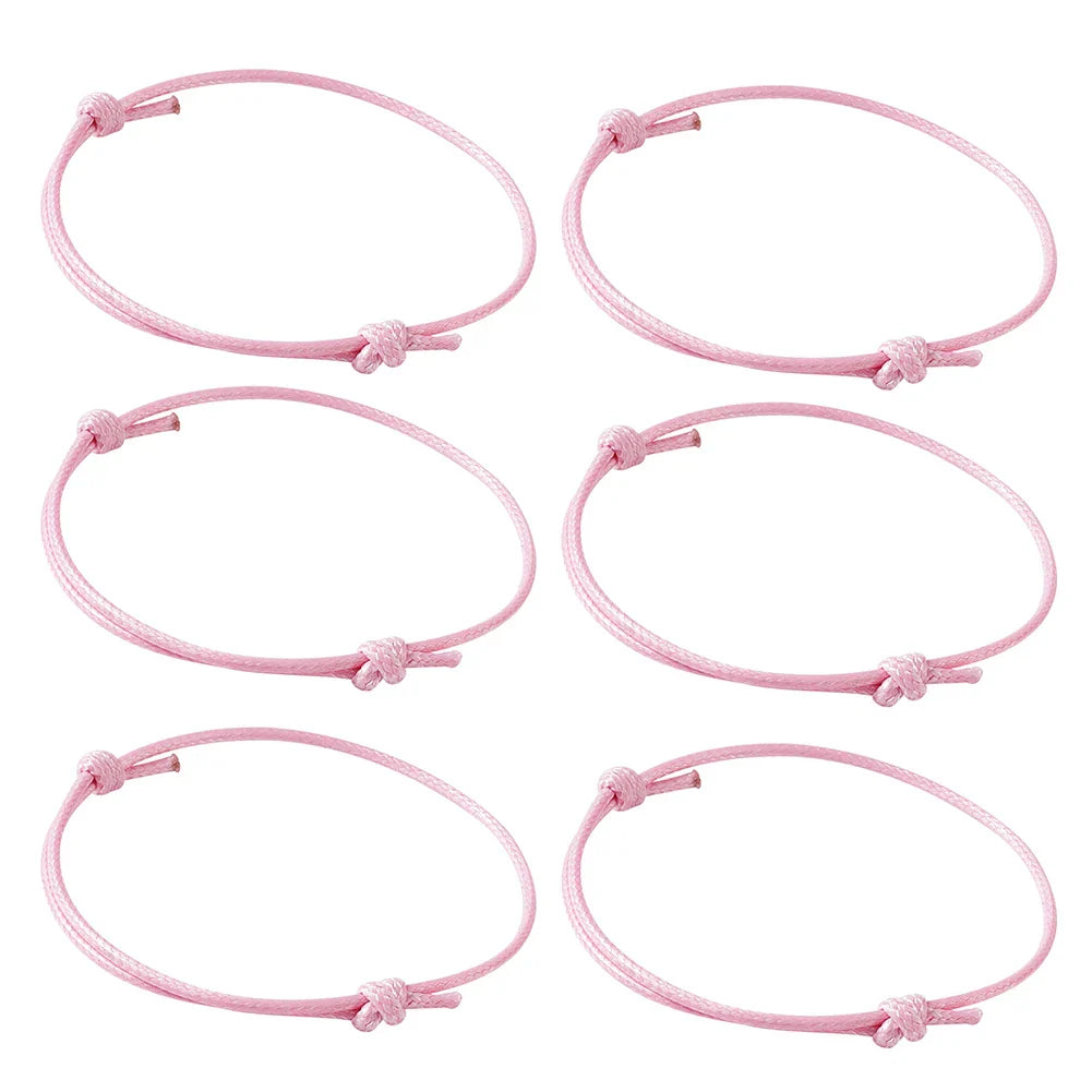 50pcs/lot Unisex Woven Korean Waxed Polyester Cord Bracelet Handmade Adjustable Thread Rope Bracelets Gift For Women Men