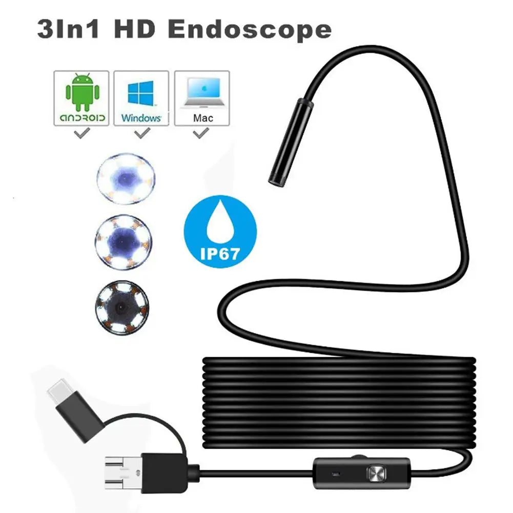 Mini USB Car Endoscope Camera Auto Parts Telescopic Inspection Mirrors Tools For Car Smartphone