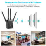 AC1200 WiFi Range Extender Wireless WiFi Repeater Router Access Point 1200Mbps 2.4G&5GHz Full Coverage WiFi Signal Amplifier