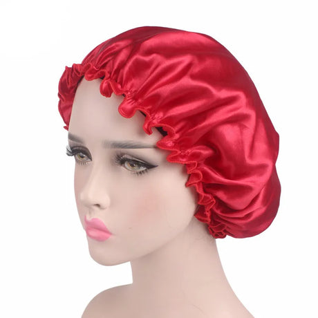 New Women Satin Night Sleep Cap Hair Bonnet Hat Silky Head Cover Elastic Band Nightcap Bath Spa bonnet de nuit dropshipping