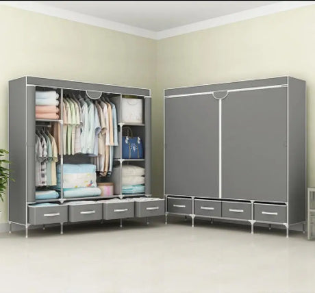 Non-Woven Fabrics Wardrobe Coffee Fabric Closet Portable Folding Dust-proof Waterproof Storage Cabinet Bedroom Home Furniture