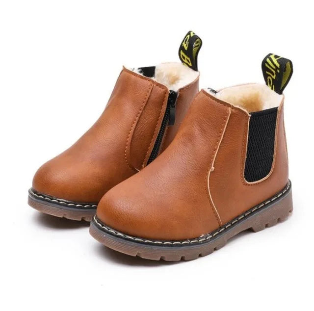 Children Kids Fashion Boots Spring Teen Girls Chelsea Boot With Zip Big Boys Snow Boots PU Leather Sneakers botas