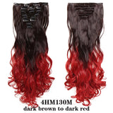 HAIRRO 24Inches 170g 36 Colors Long Straight Synthetic Hair Extensions Clips in High Temperature Fiber Black Brown Hairpiece