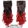 HAIRRO 24Inches 170g 36 Colors Long Straight Synthetic Hair Extensions Clips in High Temperature Fiber Black Brown Hairpiece