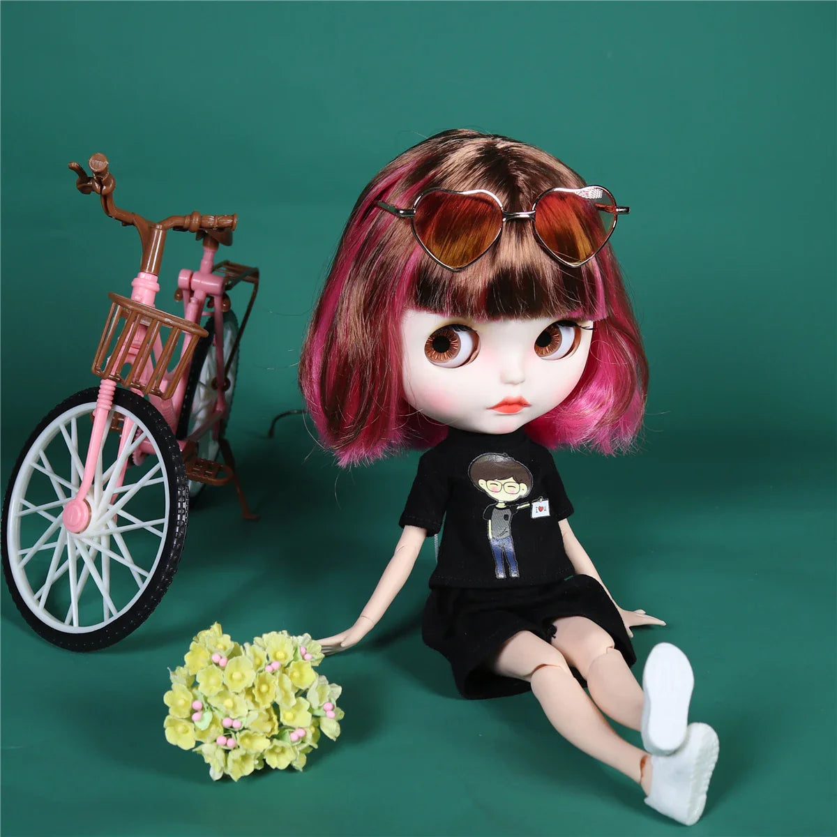 ICY DBS Blyth Doll 1/6 bjd pink and brown hair joint body 30cm girls gift anime nude doll