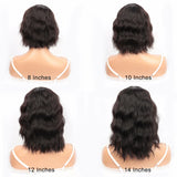 Wet And Wavy Bob Wigs With Bangs Ombre Human Hair Wigs Brazilian Natural Wave Full Machine Wig For Women Perruque Cheveux Humain