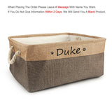 Custom Name Dog Toy Basket Cat Pet Foldable Box Print Personalized ID Storage Baskets For Clothes Pet Accessories