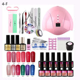 Manicure Set 36W UV LED Lamp Dryer With 12PCS Nail Gel Polish Kit Soak Off Manicure Set Gel Nail Polish For Nail Art Tools