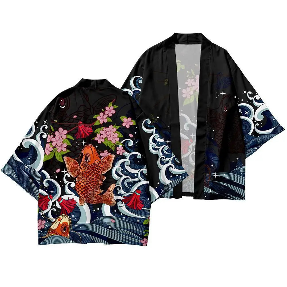 Japanese Kimono Cardigan Pants Sets Men Women Yukata Haori Traditional Kimonos Harajuku Tang suit Coaplay Costume Plus Size 6XL