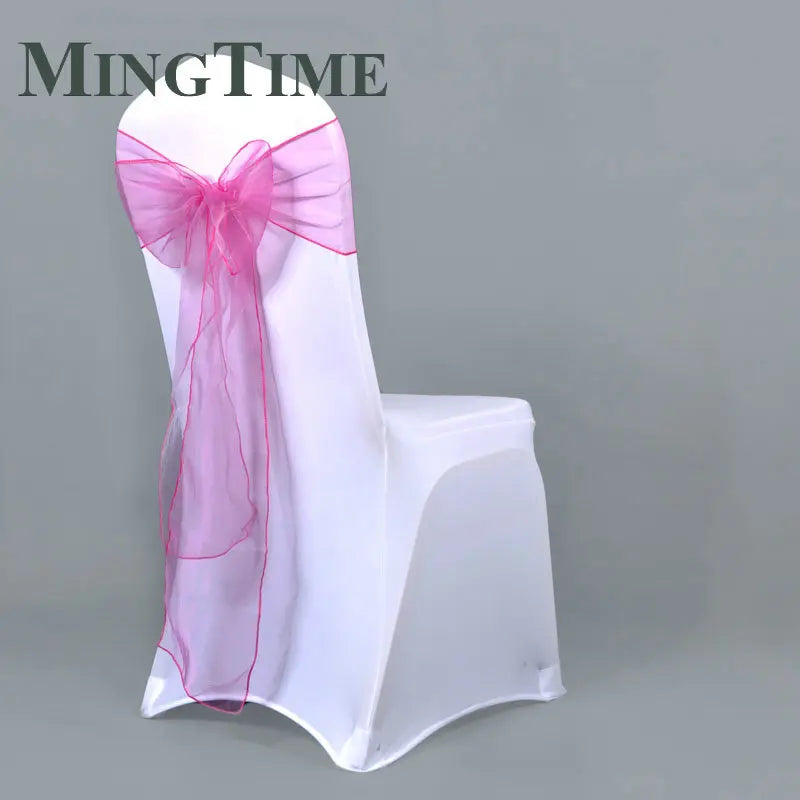 25pcs 275cm Sheer Organza Chair Sashes Band Ribbon Belt Bow Cover Rustic Wedding Party Birthday Banquet Ceremony Decoration