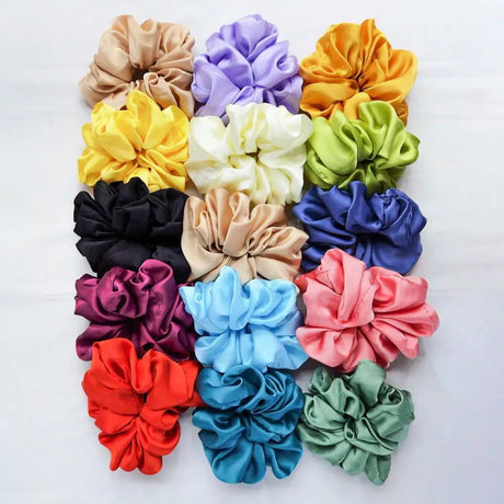 4Pcs/3Pcs Oversized Scrunchie Big Rubber Hair Tie Set Solid Stain Elastic Hair Bands Girl Ponytail Holder Super Hair Accessories