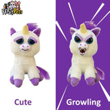 Feisty Pets funny face changing soft toys for children snow leopard stuffed plush unicorn angry animal dog doll  bear panda