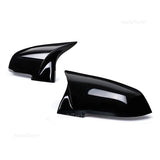 2 pieces Rearview Mirror Cover Cap Carbon Black For BMW F20 F21 F22 F23 F30 F32 F36 X1 E84 F87 Carbon fiber pattern Accessories