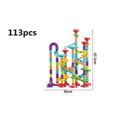 Marble Run Race Track Building Blocks Kids 3D Maze Ball Roll Toy DIY Marble Run Race Coaster Set 80/105/109/133pc Christmas Gift