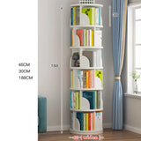 360° Rotating Children's Bookshelf 6 Floor Shelves Cabinet Wooden Storage Rack Furniture Library Sundry Holder Magazine Bookcase