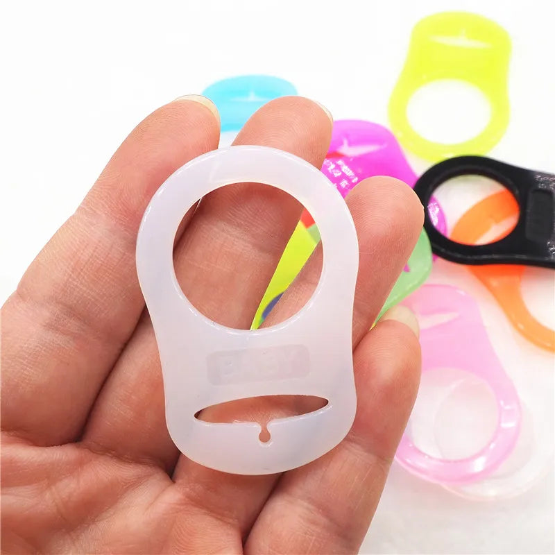 Chenkai 100pcs Clear Silicone Mam Adapter O Rings Baby Pacifier NUK Dummy Adaptor Rings DIY Jewelry Toy Accessories BPA Free