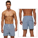 ESCATCH Fast Dry Men's Board Shorts Vertical Stripe Design New Arrival Summer Beach Surfing Man Swim Pants Plus Size