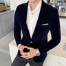 2023 Brand clothing Men Golden velvet suit/Male slim High quality business Blazers/Groom's Wedding Dress Men's jacket clothing