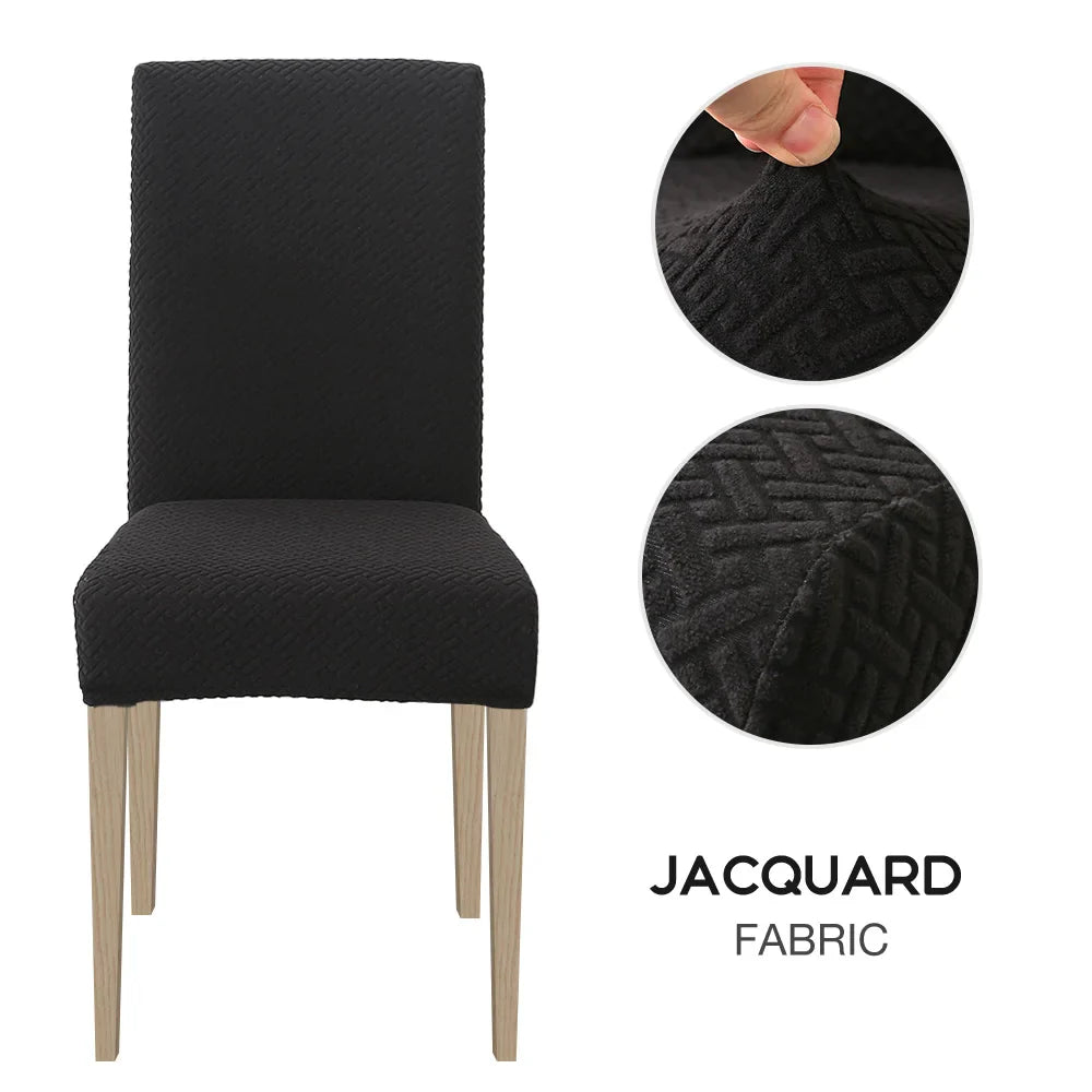 1/2/4/6pcs Dining Chair Cover Jacquard Spandex Slipcover Protector Case Stretch for Kitchen Chair Seat Hotel Banquet Elastic