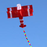 New High Quality 3D Single Line Red Plane  Kite Sports Beach With Handle and String Easy to Fly Factory Outlet