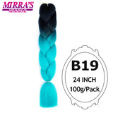 Jumbo Braiding Hair Extensions 24inch Ombre Hair For Braids 5Pcs Box Braid Yaki Texture Synthetic Fiber Fake Hair Mirra’s Mirror