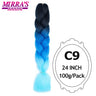 Jumbo Braiding Hair Extensions 24inch Ombre Hair For Braids 5Pcs Box Braid Yaki Texture Synthetic Fiber Fake Hair Mirra’s Mirror