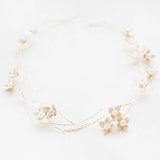 Fashion Handmade Flower Beaded Bride Headdress Hairband Tiara Elegant Small Jewelry Princess Wedding Hair Accessories Decoration