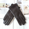 New women's leather color gloves sheepskin classic straight style knitted lining spring driving mittens autumn