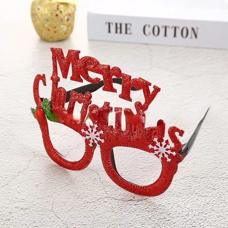 20pcs Merry  Gold Powder  Gifts Bar  Party s Child Adult Kids Decoration Glasses Props  Toys Navidad Christmas