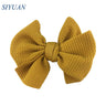 20pcs/lot High Quality 4.5'' Solid Seersucker Waffle Bow Knot with Clip Girl Party Headdress Accessories HDJ157