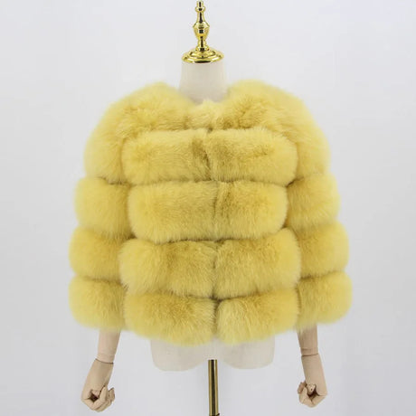 Pink Java QC1801 FREE SHIPPING real fox fur coat women winter thick fur jacket short fur coat wholesale genuine fox short sleeve