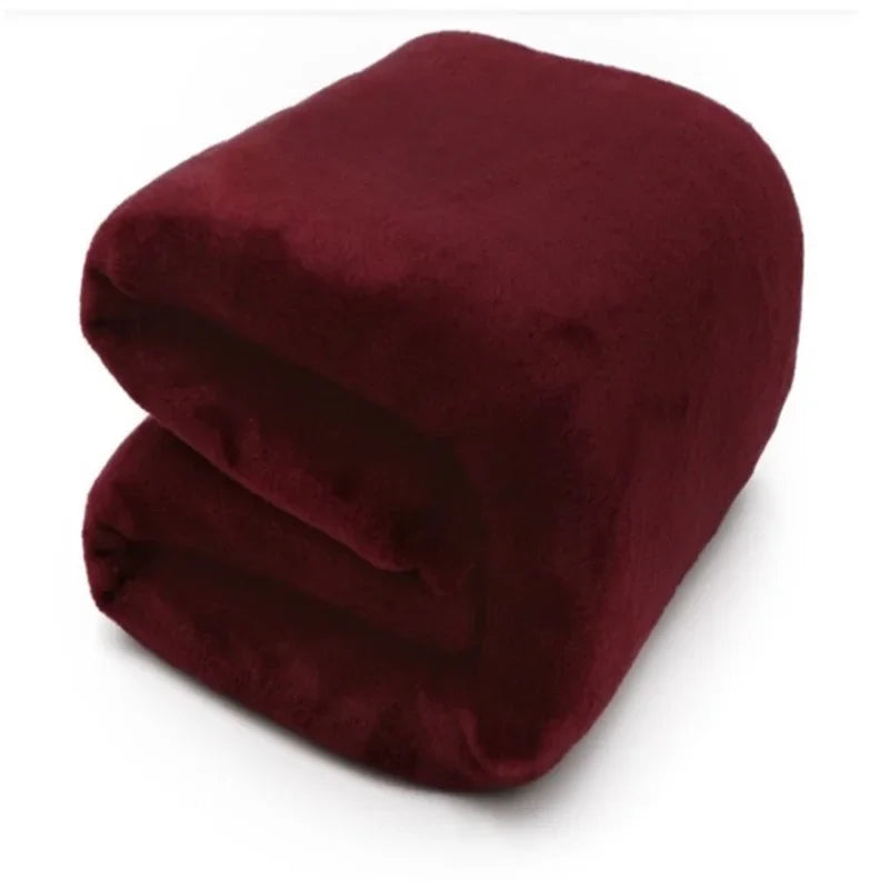 Soft Warm Coral Fleece Flannel Blankets For Beds Faux Fur Mink Throw Solid Color Sofa Cover Bedspread Winter Plaid Blankets