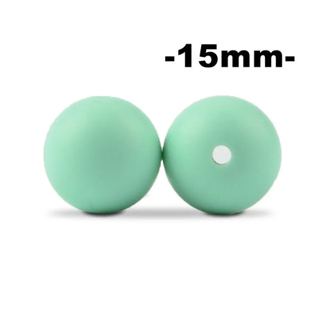 15mm 100pcs Round Silicone Beads Teether Baby Nursing Necklace Pacifier Clip Oral Care BPA Free Food Grade Colorful