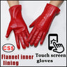 Women's sheepskin gloves winter warmth plus velvet short thin touch screen driving female color leather gloves new high-end 2023