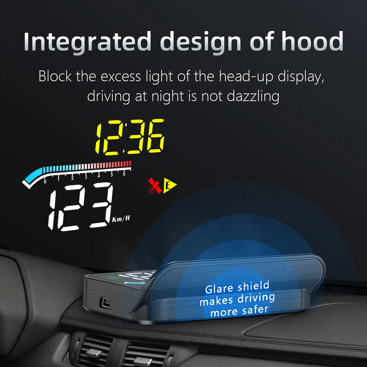 GEYIREN HUD Head Up Display Auto OBD2 GPS Dual System Projector for Car Glass Security Water temp Alarm Electronic Accessories