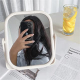 Portable Mirror Double-sided Simple Spin Assembly Desktop Makeup Mirror Cosmetic Espelho de maquiagem 30#